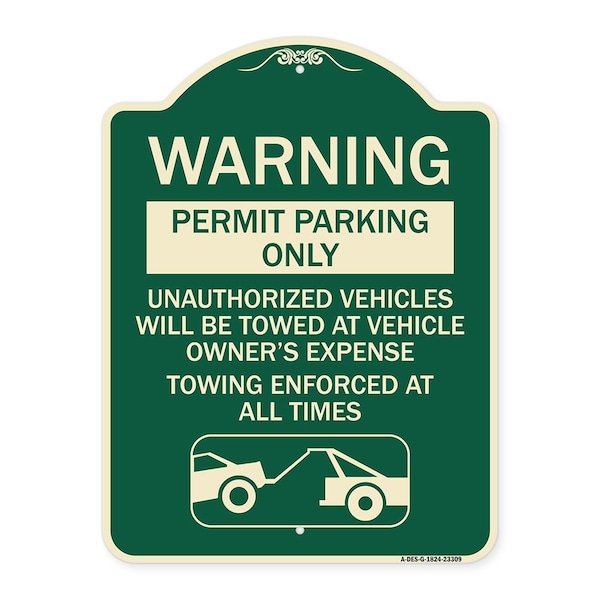Permit Parking Only Unauthorized Vehicles Will Be Towed at Vehicle Owners Expense To, G-1824-23309